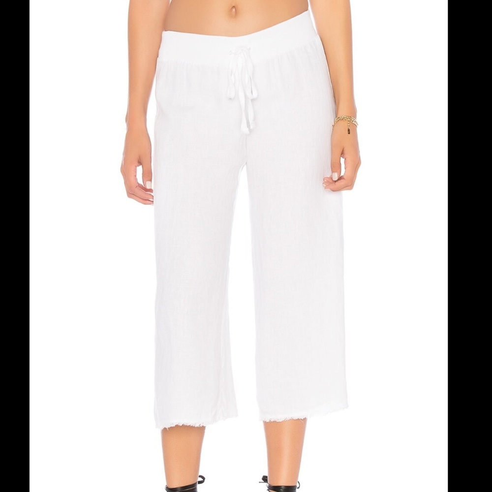 Krisa cropped wide leg linen pants